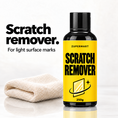 Zupermart Scratch Remover250g yellow bottle with a soft cloth