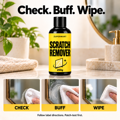 Scratch Remover250g check, buff and wipe application guide